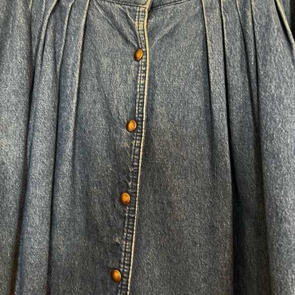 Vintage Geoffrey Hunter Midi Denim Button Skirt - Picture 4 of 5